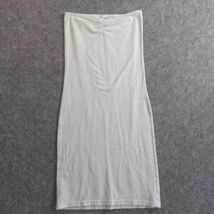 Y2K American Apparel Tube Dress S White Strapless Ruched Bodycon Indie Sleaze